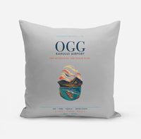 Thumbnail for Kahului Airport (OGG) design on light gray pillow