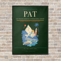 Thumbnail for Jay Prakash Narayan International Airport PAT vertical canvas print - framed - dark green background