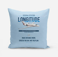 Thumbnail for Cessna Citation Longitude design on light blue pillow