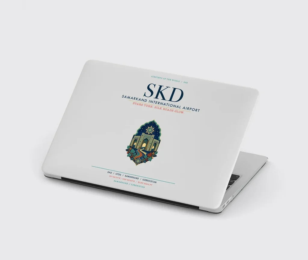 Samarkand International Airport (SKD) design on light gray MacBook case