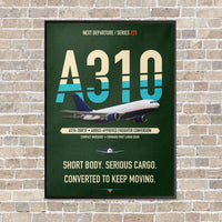 Thumbnail for Airbus A310-200P2F vertical canvas print - framed - dark green background