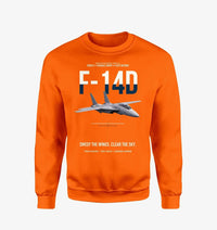 Thumbnail for F-14D Tomcat Sweep The Wings Clear The Sky design on orange sweatshirt