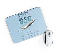 Thumbnail for Bombardier Challenger 850 design on light blue rectangle mouse pad