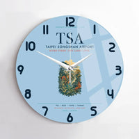 Thumbnail for Taipei Songshan Airport (TSA) design on light blue no frame wall clock