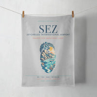 Thumbnail for Seychelles International Airport (SEZ) design on light gray towel