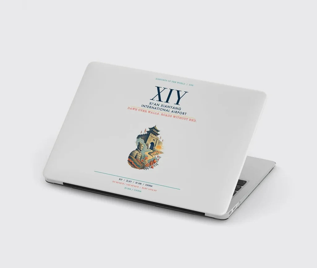 Xi'an Xianyang International Airport (XIY) design on light gray MacBook case