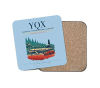 Thumbnail for Gander International Airport (YQX) design on light blue 1 piece coaster