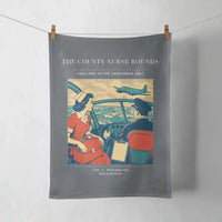 Thumbnail for VINTAGE G4481 - The County Nurse Rounds - Designed Towels design on gray
