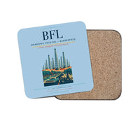 Thumbnail for Meadows Field (BFL) design on light blue 1 piece coaster
