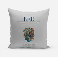 Thumbnail for Berlin Brandenburg Airport Willy Brandt (BER) design on light gray pillow