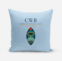 Thumbnail for Afonso Pena International Airport (CWB) design on light blue pillow