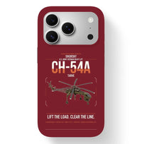 Thumbnail for Sikorsky CH-54A Tarhe design on dark red magsafe iphone case, for iPhone 17 Pro