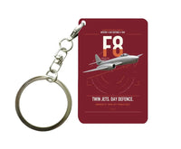 Thumbnail for Gloster Meteor F8 design on dark red designed key chain, double-side print