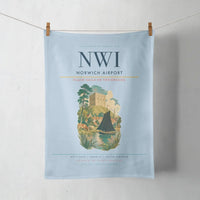 Thumbnail for Norwich Airport (NWI) design on light blue towel