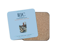 Thumbnail for Richmond International Airport (RIC) design on light blue 1 piece coaster