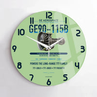 Thumbnail for GE90-115B design on light green no frame wall clock
