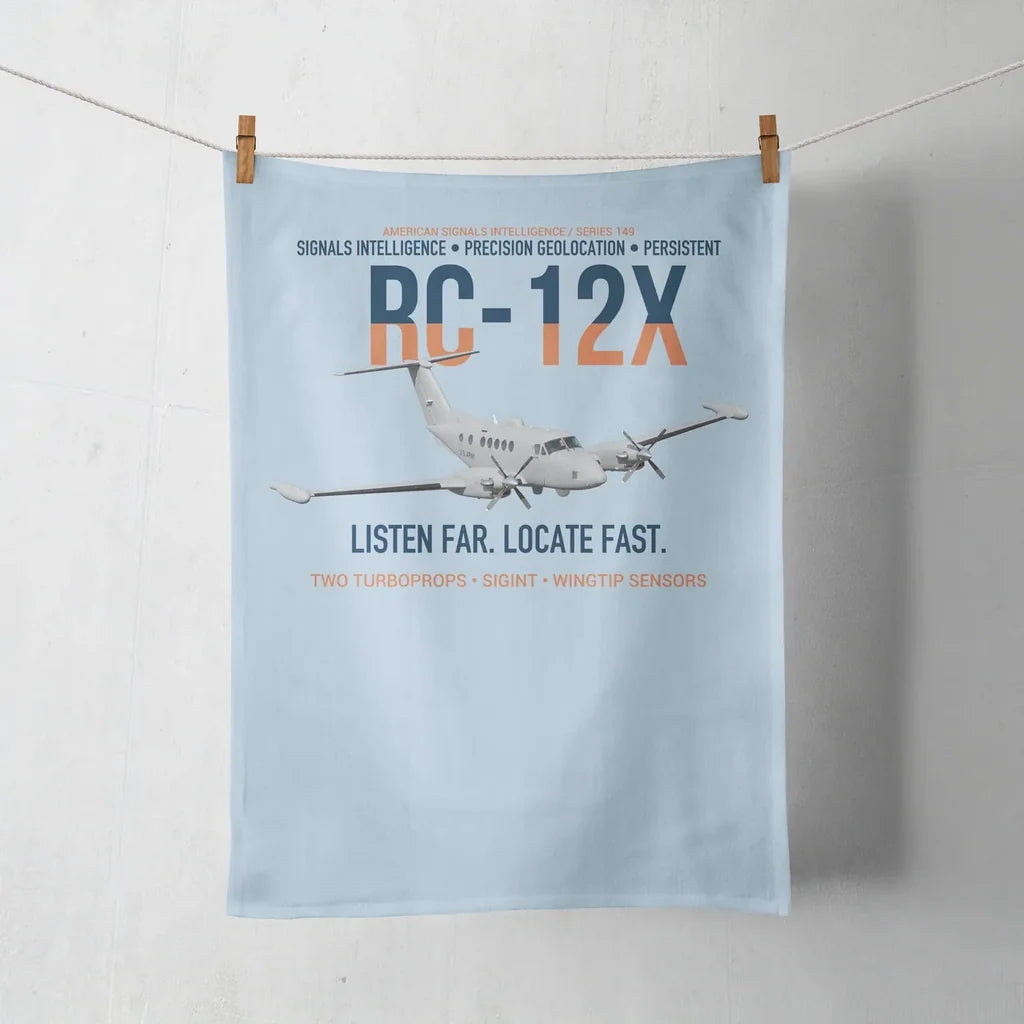 RC-12X Guardrail Signals From Above design on light blue towel