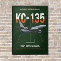 Thumbnail for KC-135 STRATOTANKER vertical canvas print - framed - dark green background