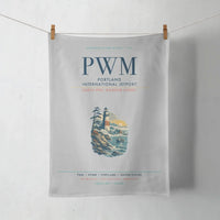 Thumbnail for Portland International Jetport (PWM) design on light gray towel