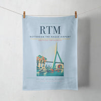 Thumbnail for Rotterdam The Hague Airport (RTM) design on light blue towel