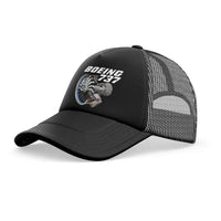 Thumbnail for Boeing 737+Text & CFM LEAP-1 Engine trucker cap - full black