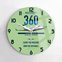Thumbnail for Beechcraft King Air 360 design on light green no frame wall clock