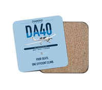 Thumbnail for Diamond DA40 design on light blue 1 piece coaster