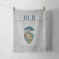 Thumbnail for Kempegowda International Airport Bengaluru (BLR) design on light gray towel
