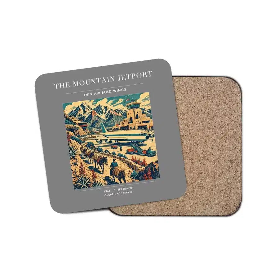 The Mountain Jetport - Designed Coasters design on gray 1-piece