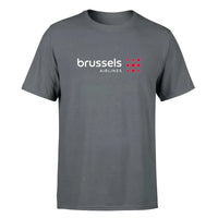 Thumbnail for Brussels Airlines logo printed on gray cotton t-shirt