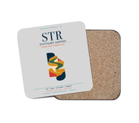 Thumbnail for Stuttgart Airport (STR) design on light gray 1 piece coaster