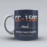 Thumbnail for Airbus CC-150T Polaris design on dark blue ceramic mug, double-side print