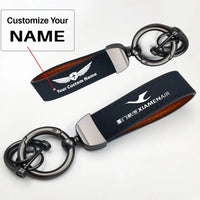 Thumbnail for Xiamen Airlines Horseshoe Buckle key chain, Navy Blue + Name