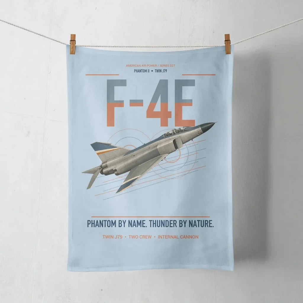 F-4E Phantom II design on light blue towel