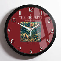 Thumbnail for VINTAGE G4051 - The Highline - Designed Wall Clocks design on darkred framed