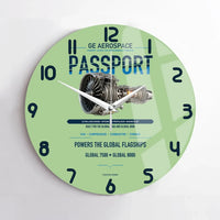 Thumbnail for PASSPORT design on light green no frame wall clock