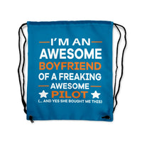 Thumbnail for I am an Awesome Boyfriend Drawstring Bag - view 5