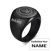Thumbnail for Customisable NAVY Design 20MM Stainless Steel Ring - view 5