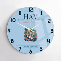 Thumbnail for Havana José Martí International Airport (HAV) design on light blue no frame wall clock