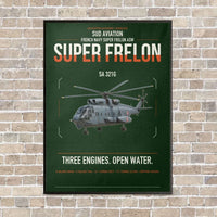 Thumbnail for Sud Aviation SA 321G Super Frelon vertical canvas print - framed - dark green background