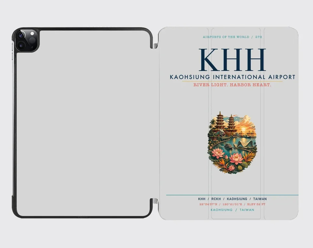 Kaohsiung International Airport (KHH) design on light gray ipad tablet case