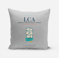 Thumbnail for Larnaka International Airport (LCA) design on light gray pillow
