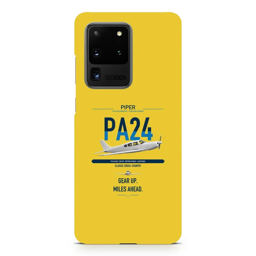 Piper PA-24-250 Comanche 250 design on samsung case - yellow