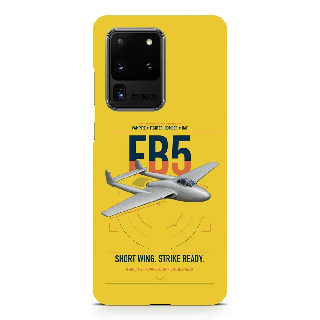 de Havilland Vampire FB5 design on samsung case - yellow