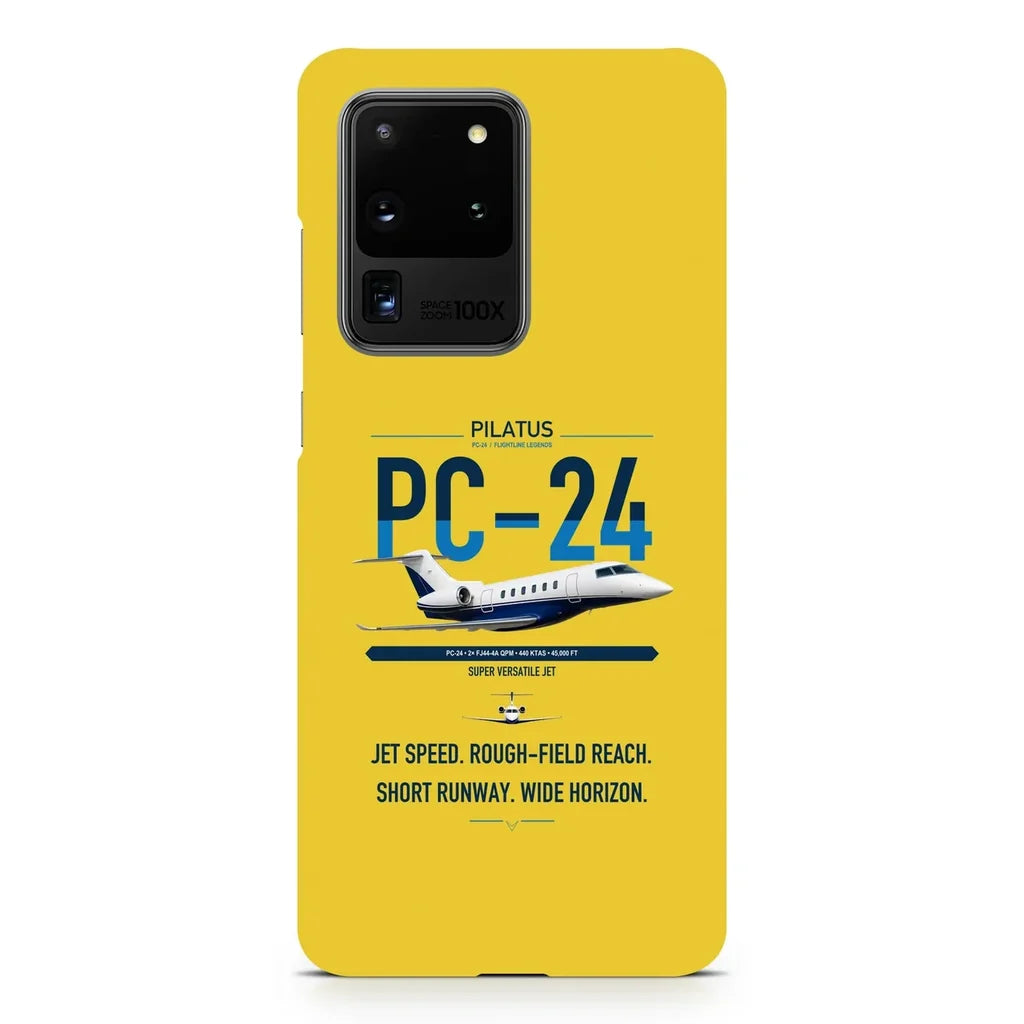Pilatus PC-24 design on samsung case - yellow