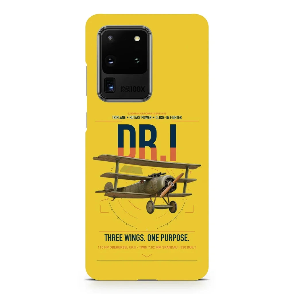 Fokker Dr.I design on samsung case - yellow
