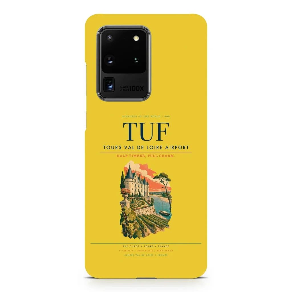 Tours Val de Loire Airport TUF design on samsung case - yellow