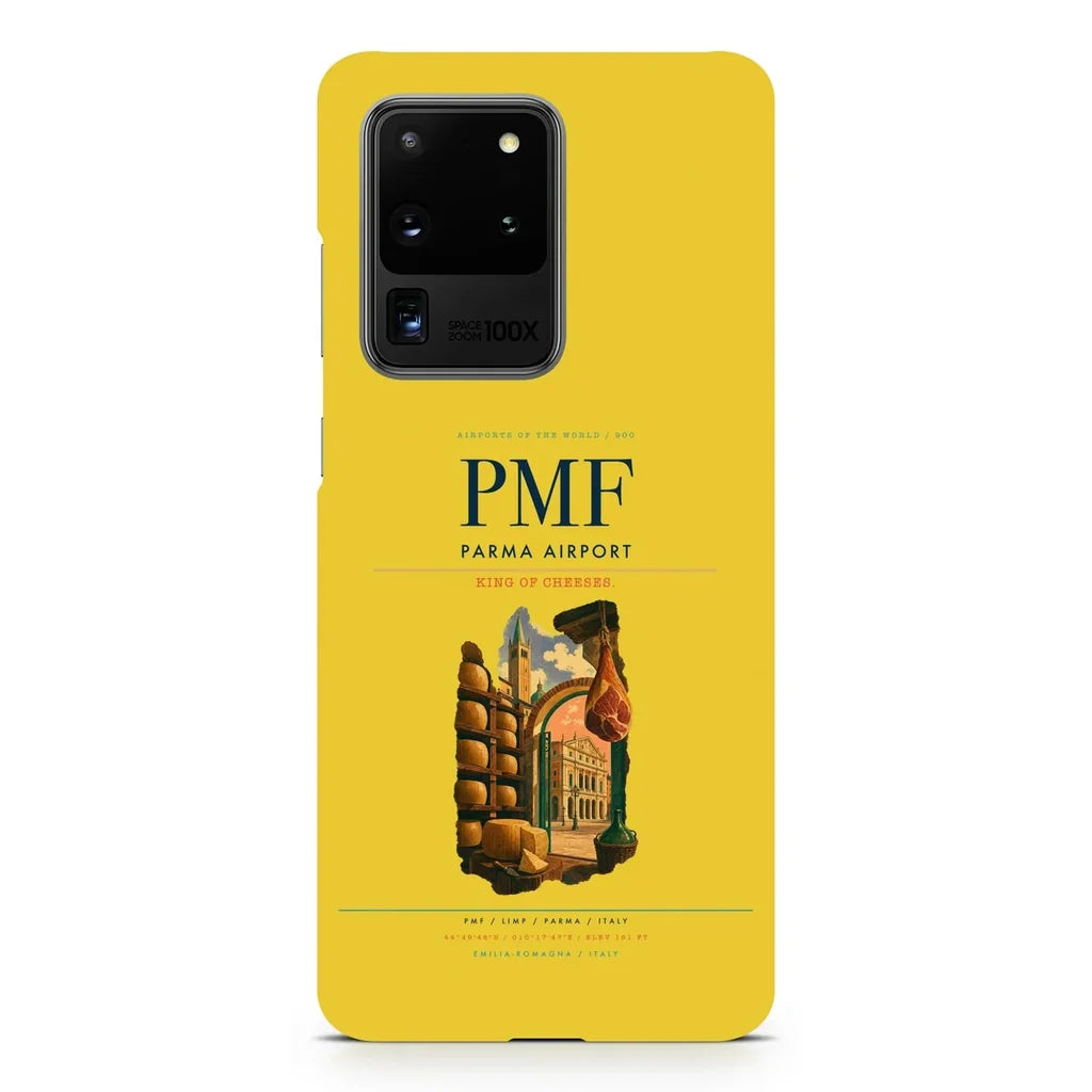 Parma Airport PMF design on samsung case - yellow