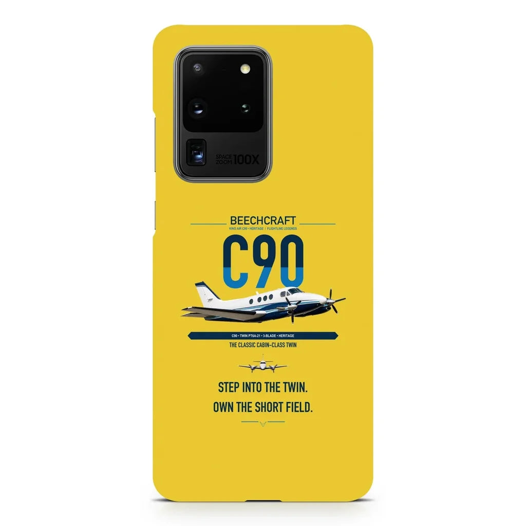 Beechcraft King Air C90 design on samsung case - yellow