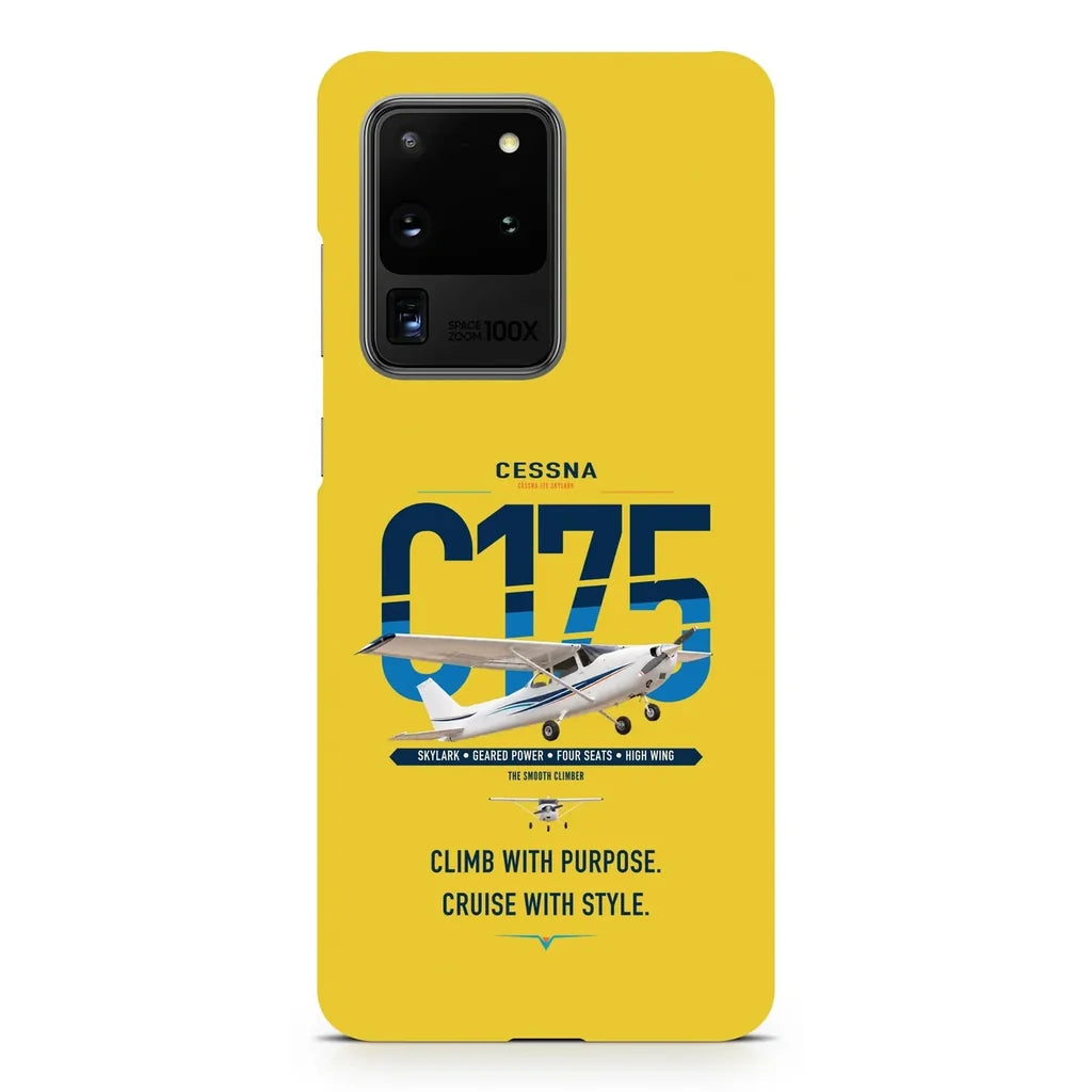 Cessna 175 Skylark design on samsung case - yellow